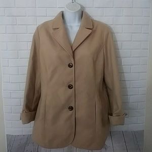 CHICOS Jacket Blazer Brown Coat Womens Size 1